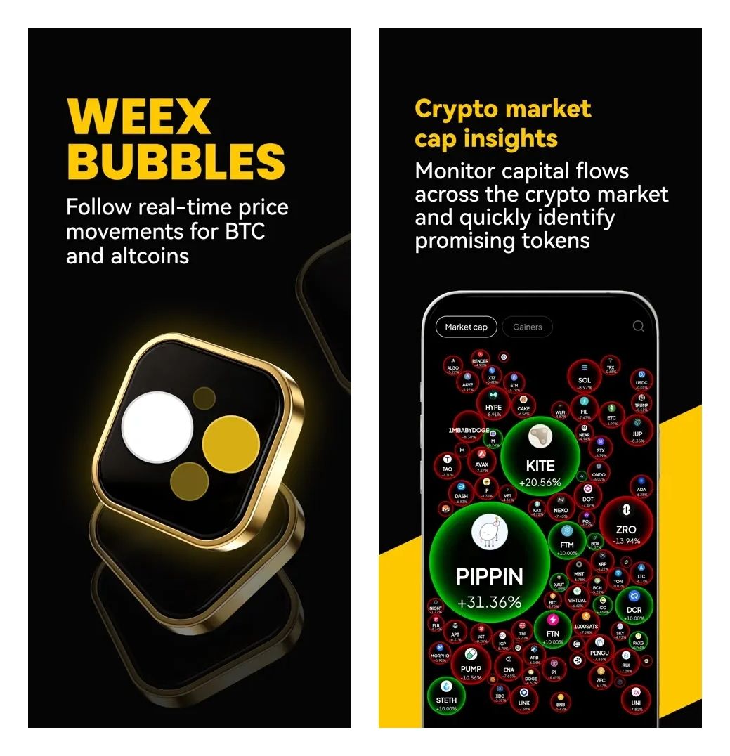 WEEX Bubbles App Now Live Visualizes the Crypto Market at a Glance